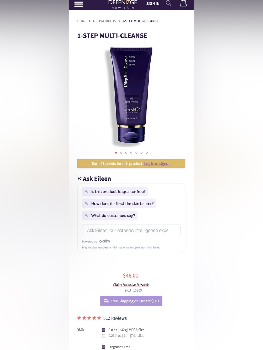 Defenage 1 step multi cleanse facial cleanser $46